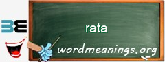 WordMeaning blackboard for rata